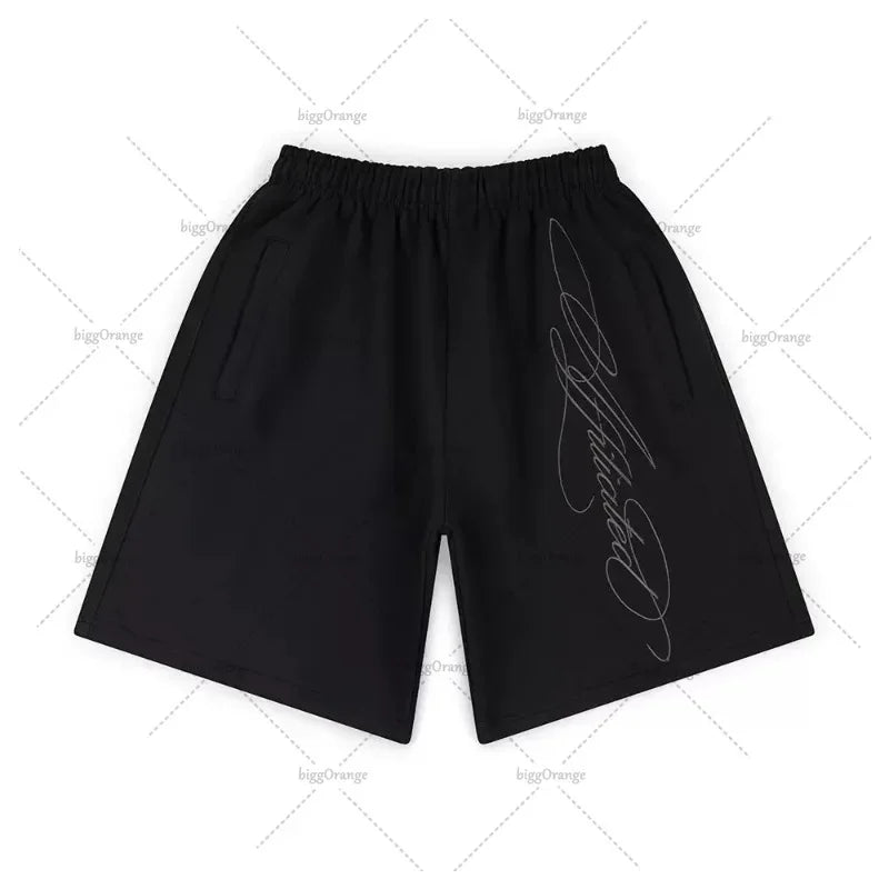 Oversized Harajuku Letter Print Shorts