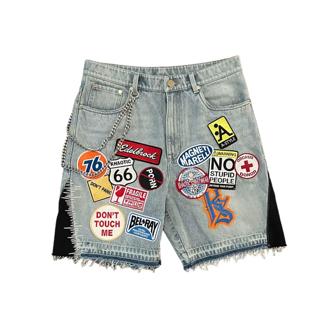 Retro Camo Baggy Denim Shorts